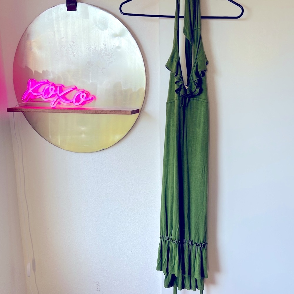Olive Green Sleeveless Maxi Dress